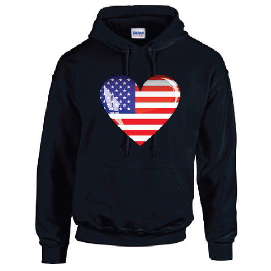 American Heart Unisex Cotton Hoodie 5 sizes 3 Colours Available Printed HD01