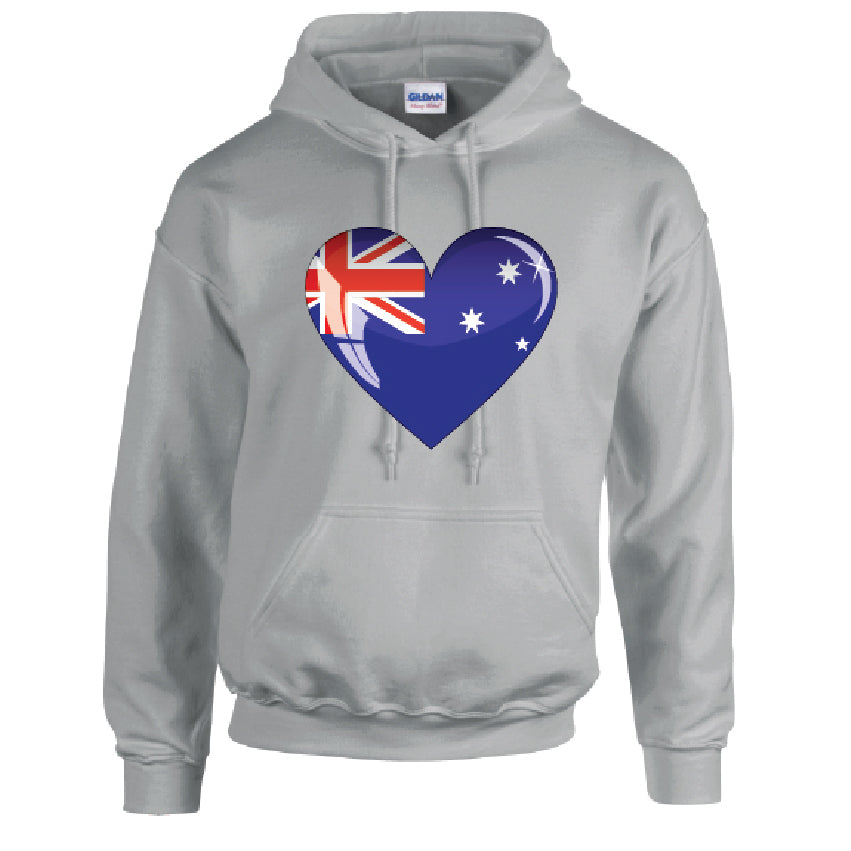 HD03 Australia Heart Unisex Cotton Hoodie Various Sizes & Colours Available