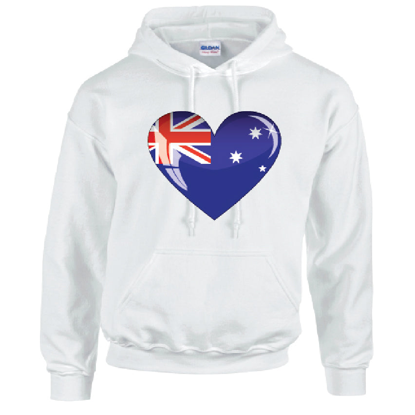 HD03 Australia Heart Unisex Cotton Hoodie Various Sizes & Colours Available