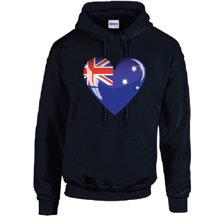 Australia Heart Unisex Cotton Hoodie 5 sizes 3 Colours Available Printed HD03