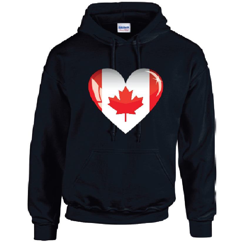 HD05 Canada Heart Unisex Cotton Hoodie Various Sizes & Colours Available