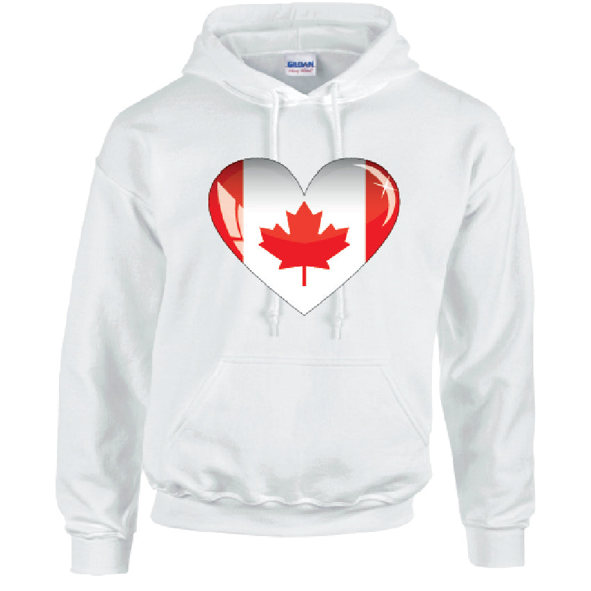 HD05 Canada Heart Unisex Cotton Hoodie Various Sizes & Colours Available