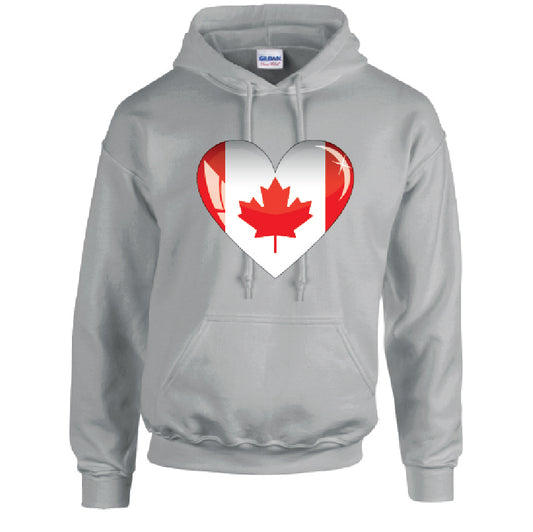Canada Heart Unisex Cotton Hoodie 5 sizes 3 Colours Available Printed HD05