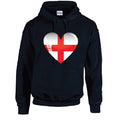 HD08 England Heart Unisex Cotton Hoodie Various Sizes & Colours Available