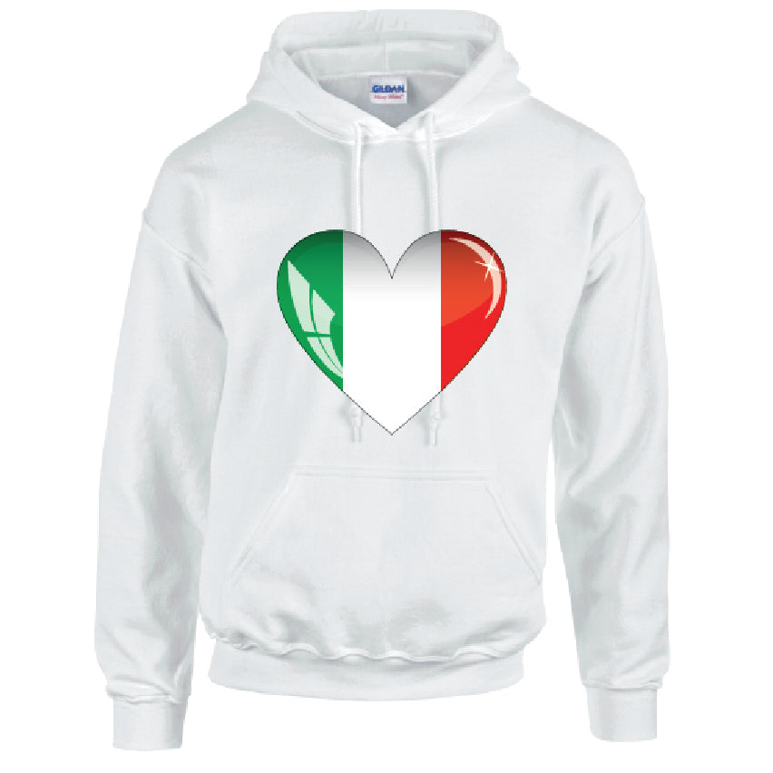 HD09 Italy Heart Unisex Cotton Hoodie Various Sizes & Colours Available