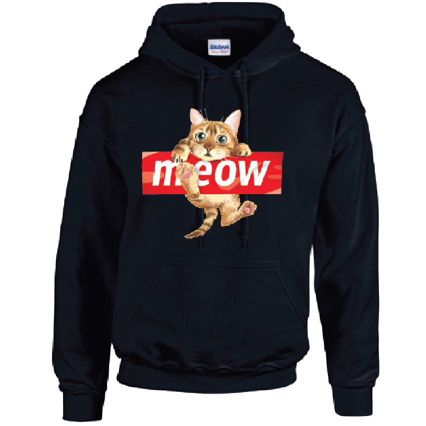 HD10 Meow Cat Unisex Cotton Hoodie Various Sizes & Colours Available