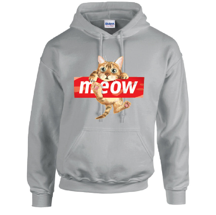 HD10 Meow Cat Unisex Cotton Hoodie Various Sizes & Colours Available