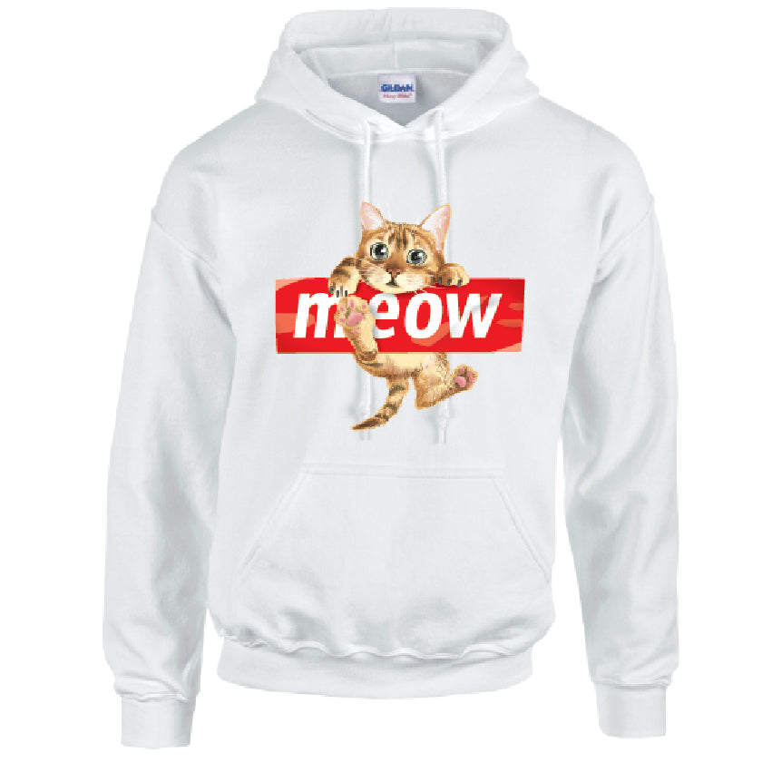 HD10 Meow Cat Unisex Cotton Hoodie Various Sizes & Colours Available