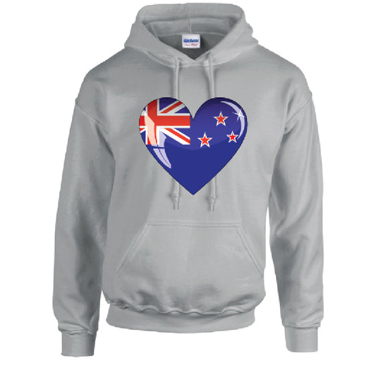 New Zealand Heart Unisex Cotton Hoodie 5 sizes 3 Colours Available Printed HD11