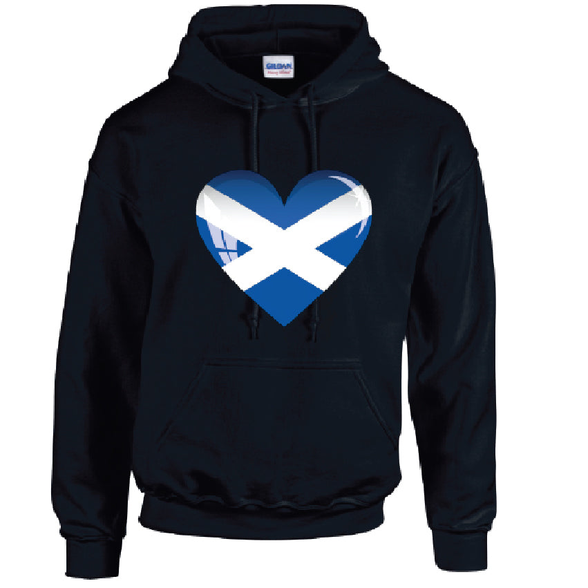 HD13 Scotland Heart Unisex Cotton Hoodie Various Sizes & Colours Available