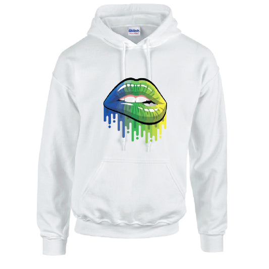 Blue and Green Lips Unisex Cotton Hoodie 5 sizes 3 Colours Available Printed HD14