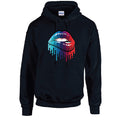 HD15 Blue and Red Lips  Unisex Cotton Hoodie Various Sizes & Colours Available