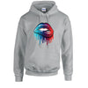 Blue and Red Lips Unisex Cotton Hoodie 8 sizes 3 Colours Available Printed HD15