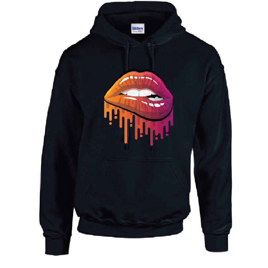 HD20 Orange and Pink Lips Unisex Cotton Hoodie Various Sizes & Colours Available