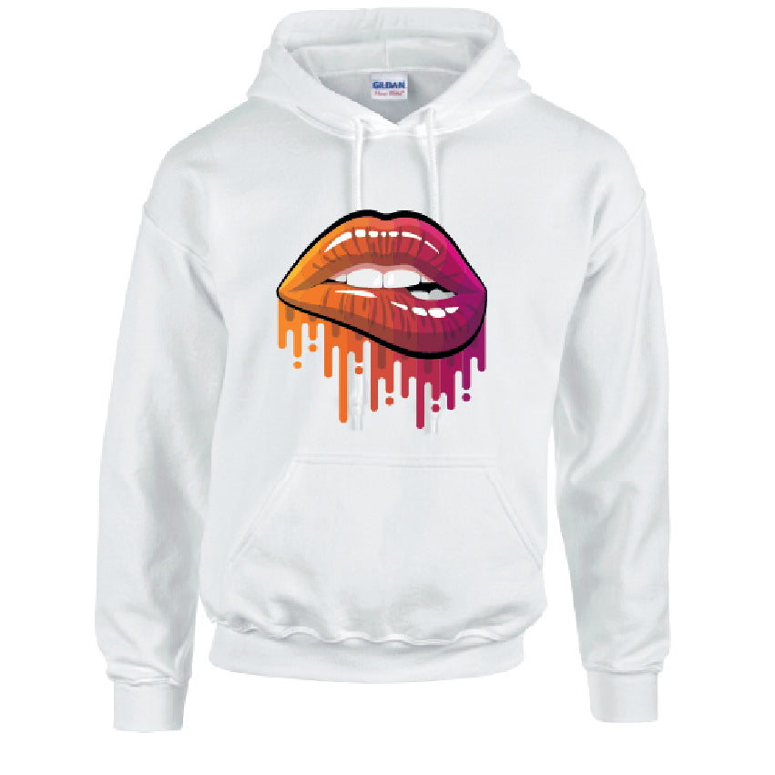 HD20 Orange and Pink Lips Unisex Cotton Hoodie Various Sizes & Colours Available