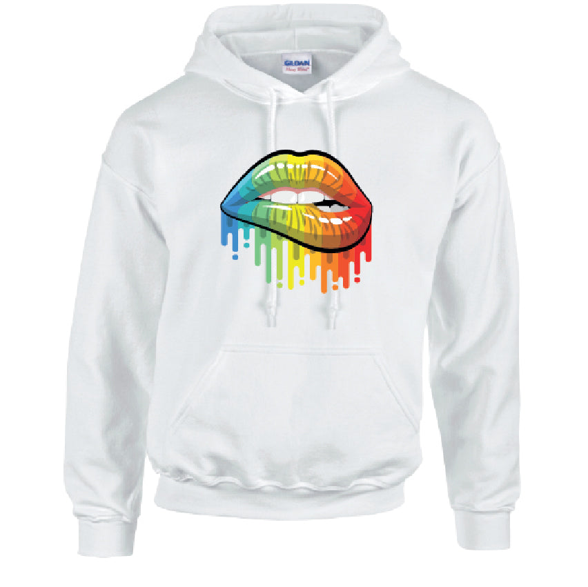 Rainbow Lips Unisex Cotton Hoodie 5 sizes 3 Colours Available Latex printed HD21