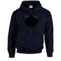 HD22 Black Heart Unisex Cotton Hoodie Various Sizes & Colours Available