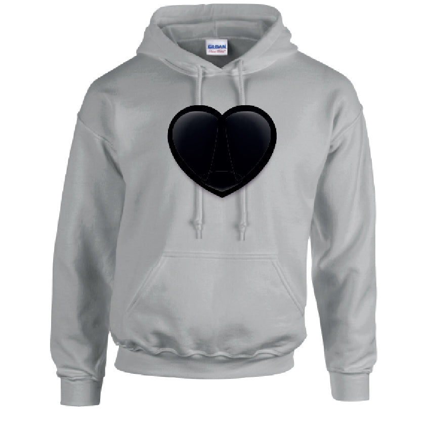 HD22 Black Heart Unisex Cotton Hoodie Various Sizes & Colours Available