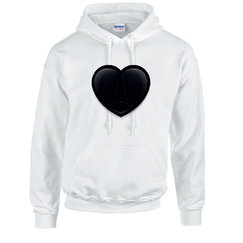 HD22 Black Heart Unisex Cotton Hoodie Various Sizes & Colours Available