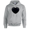 Black Heart Unisex Cotton Hoodie 5 sizes 3 Colours Available Printed HD22