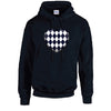 Black Harley Quinn Heart Unisex Cotton Hoodie 5 sizes 3 Colours Available Printed HD24