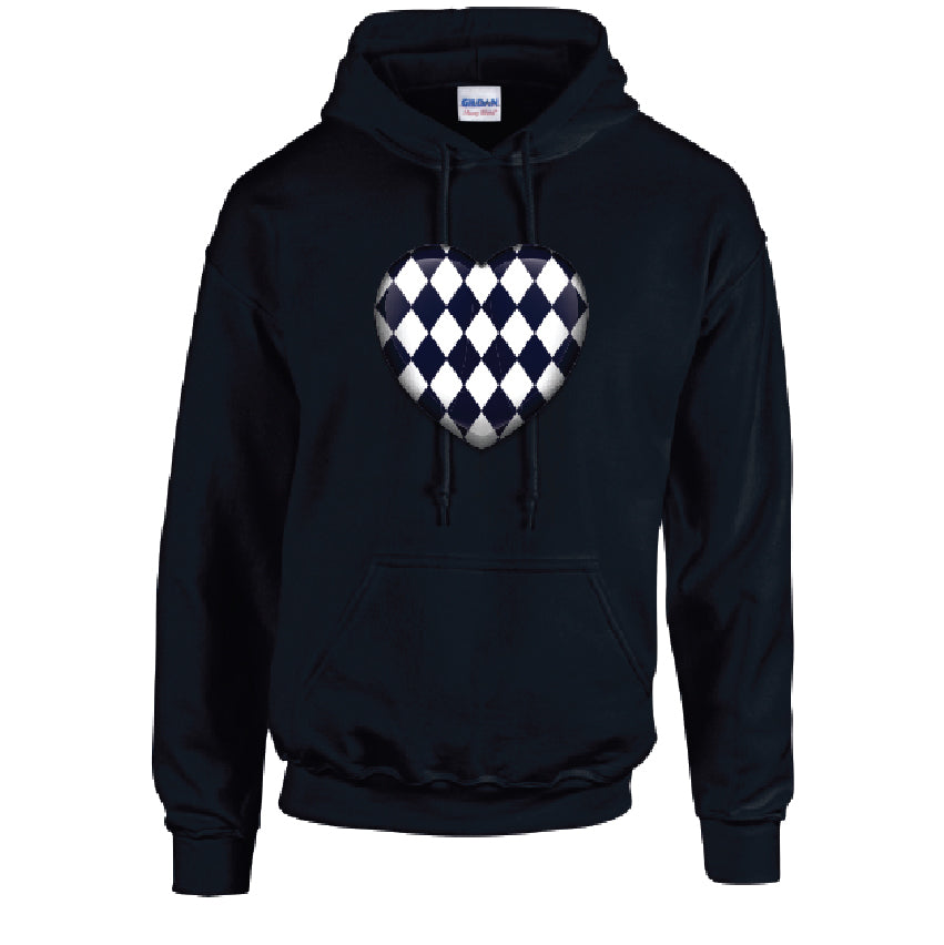 Black Harley Quinn Heart Unisex Cotton Hoodie 5 sizes 3 Colours Available Printed HD24