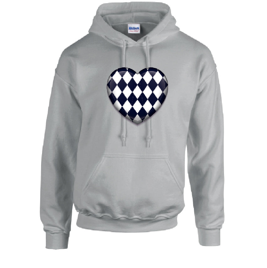 Black Harley Quinn Heart Unisex Cotton Hoodie 5 sizes 3 Colours Available Printed HD24
