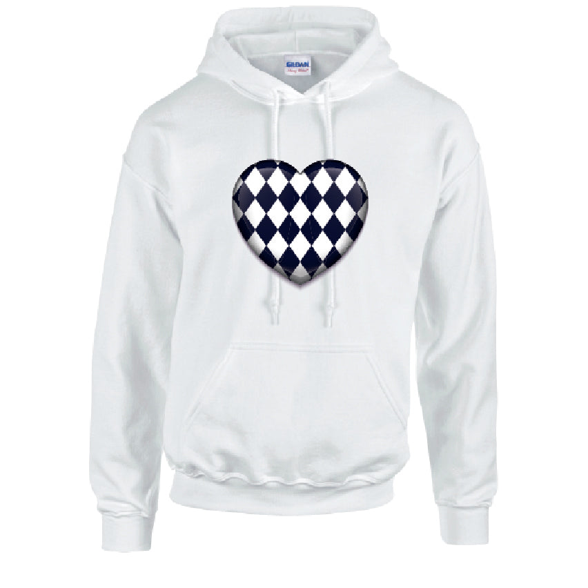 Black Harley Quinn Heart Unisex Cotton Hoodie 5 sizes 3 Colours Available Printed HD24