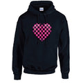 HD25 Pink and Black Heart Unisex Cotton Hoodie Various Sizes & Colours Available