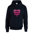 HD26 Pink Heart Unisex Cotton Hoodie Various Sizes & Colours Available