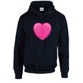 HD36 Pink Heart Unisex Cotton Hoodie Various Sizes & Colours Available