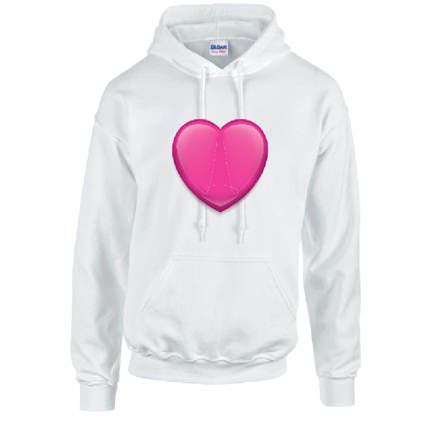 HD36 Pink Heart Unisex Cotton Hoodie Various Sizes & Colours Available
