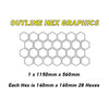 HHG01 Car Outline Medium Hexagon Camouflage Side Kit Honeycomb Stickers Graphics