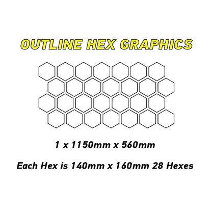 HHG01 Car Outline Medium Hexagon Camouflage Side Kit Honeycomb Stickers Graphics