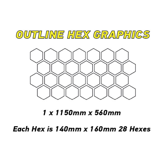 HHG01 Car Outline Medium Hexagon Camouflage Side Kit Honeycomb Stickers Graphics