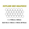 HHG01-03 Car Outline Medium Hexagon Camouflage Side Kit Honeycomb Stickers Graphics