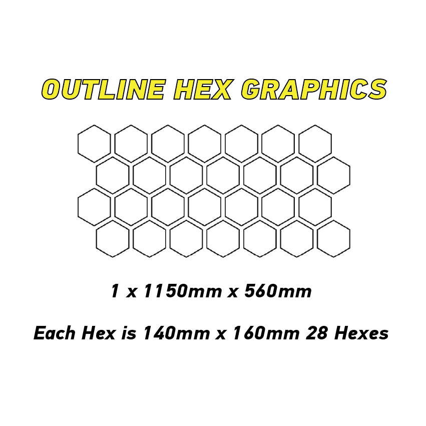 HHG01 Car Outline Medium Hexagon Camouflage Side Kit Honeycomb Stickers Graphics