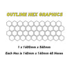 HHG02 Car Outline Medium Hexagon Camouflage Side Kit Honeycomb Stickers Graphics