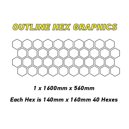HHG02 Car Outline Medium Hexagon Camouflage Side Kit Honeycomb Stickers Graphics