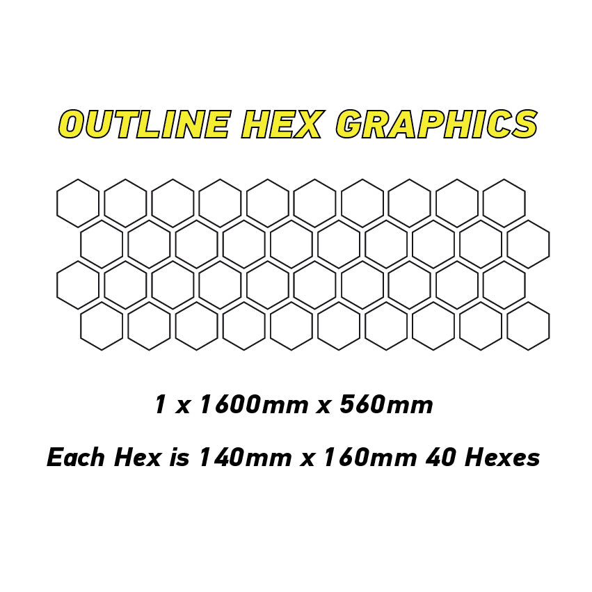 HHG01-03 Car Outline Medium Hexagon Camouflage Side Kit Honeycomb Stickers Graphics