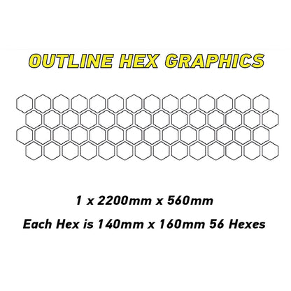 HHG03 Car Outline Medium Hexagon Camouflage Side Kit Honeycomb Stickers Graphics