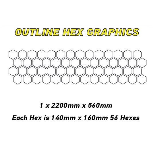HHG03 Car Outline Medium Hexagon Camouflage Side Kit Honeycomb Stickers Graphics