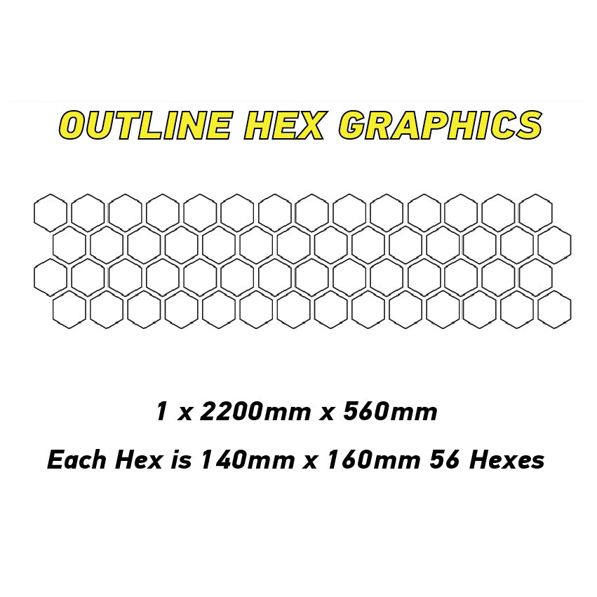 HHG01-03 Car Outline Medium Hexagon Camouflage Side Kit Honeycomb Stickers Graphics