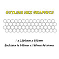 HHG03 Car Outline Medium Hexagon Camouflage Side Kit Honeycomb Stickers Graphics