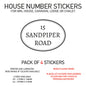 HS01-10 Vinyl Wheelie Bin House Caravan Lodge Stickers x4 Numbers Road Street Name
