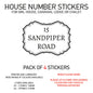 HS01-10 Vinyl Wheelie Bin House Caravan Lodge Stickers x4 Numbers Road Street Name