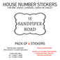HS11-20 Vinyl Wheelie Bin House Caravan Lodge Stickers x4 Numbers Road Street Name Various Designs Available