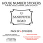 HS11-20 Vinyl Wheelie Bin House Caravan Lodge Stickers x4 Numbers Road Street Name Various Designs Available