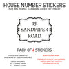 HS11-20 Vinyl Wheelie Bin House Caravan Lodge Stickers x4 Numbers Road Street Name Various Designs Available