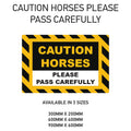 HPC1-3 Caution Horses In Transit Sign Sticker Various Designs Available